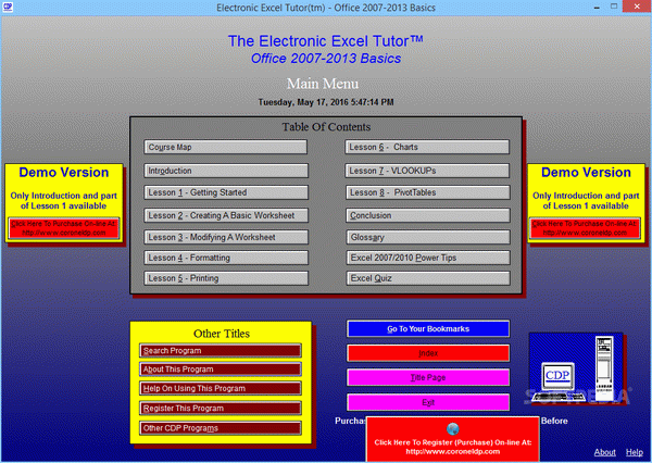 Electronic Excel Tutor - Office 2007/2013 Basics