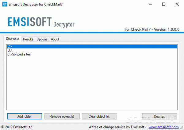 Emsisoft Decryptor for CheckMail7