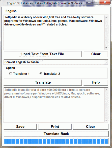 English To Italian and Italian To English Converter Software