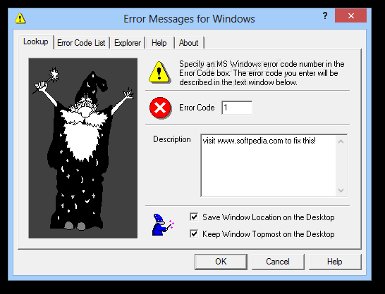 Error Messages for Windows