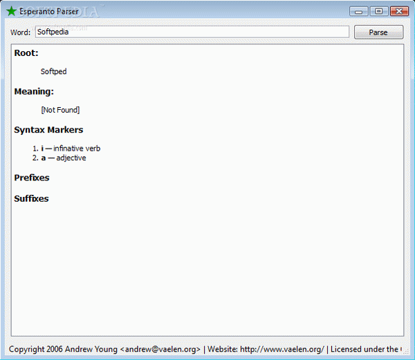 Esperanto Dictionary and Parser