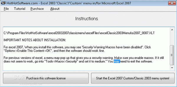 Excel 2007 Ribbon to old Excel 2003 Classic Menu Toolbar