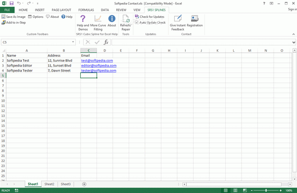 SRS1 Cubic Spline for Excel
