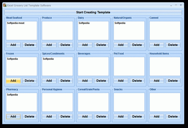 Excel Grocery List Template Software