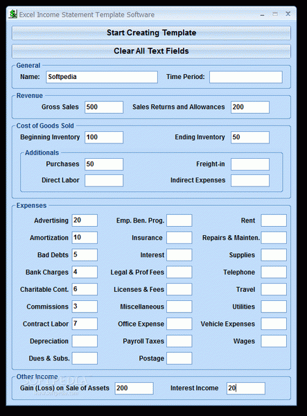 Excel Income Statement Template Software