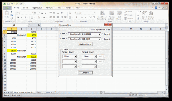 Excel List Compare