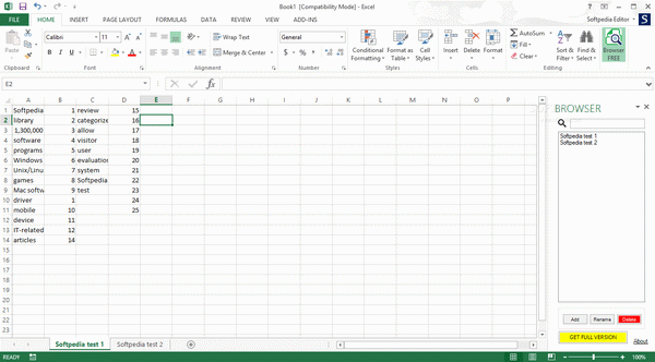 Excel Sheets Browser
