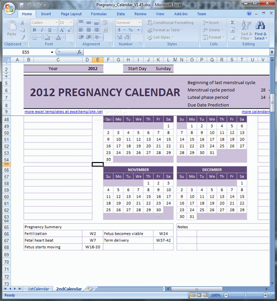 Pregnancy Calendar