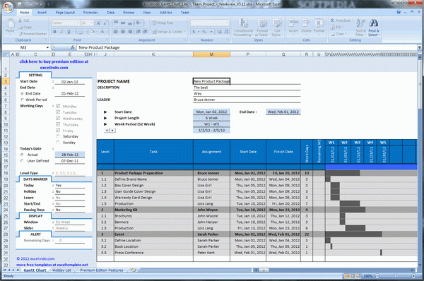 Excelindo Gantt Chart