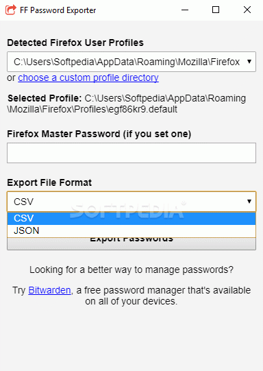 FF Password Exporter