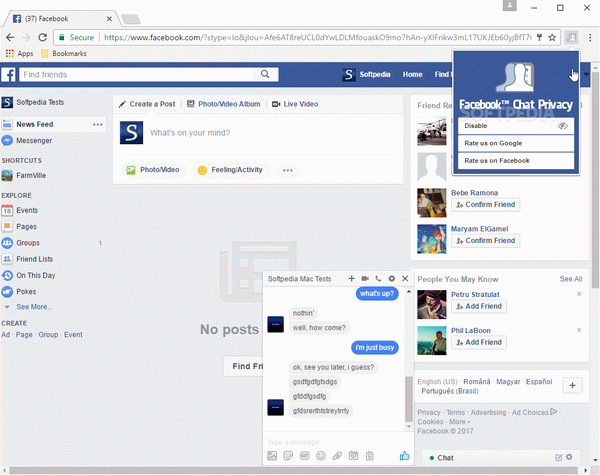 Facebook Chat Privacy for Chrome
