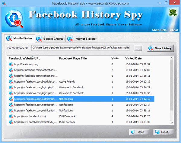 Facebook History Spy