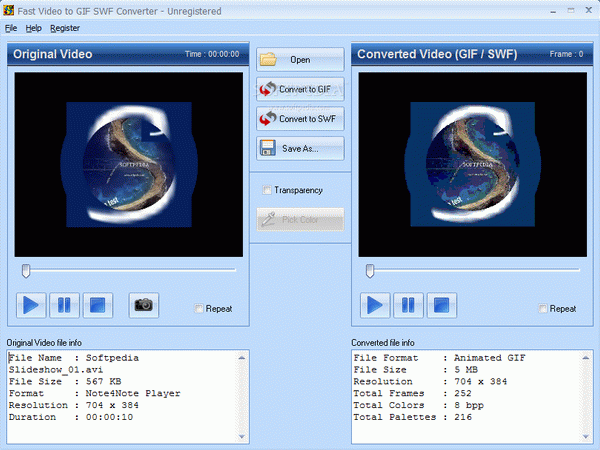 Fast Video to GIF SWF Converter