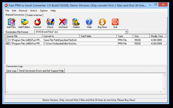 Fast PRN to Excel Converter
