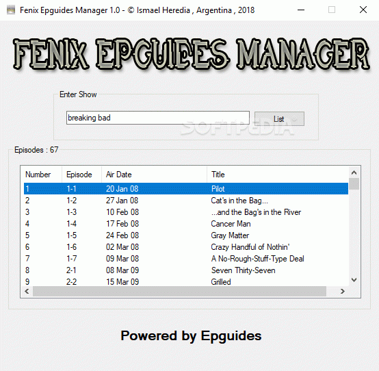 Fenix Epguides Manager