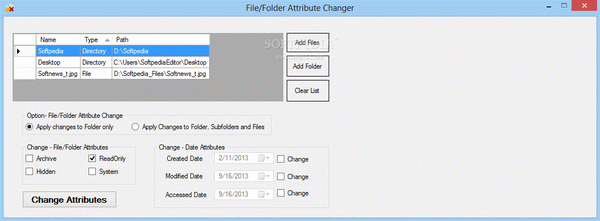 File/Folder Attribute Changer