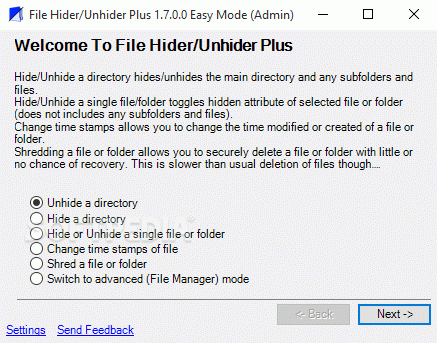 File Hider/Unhider Plus