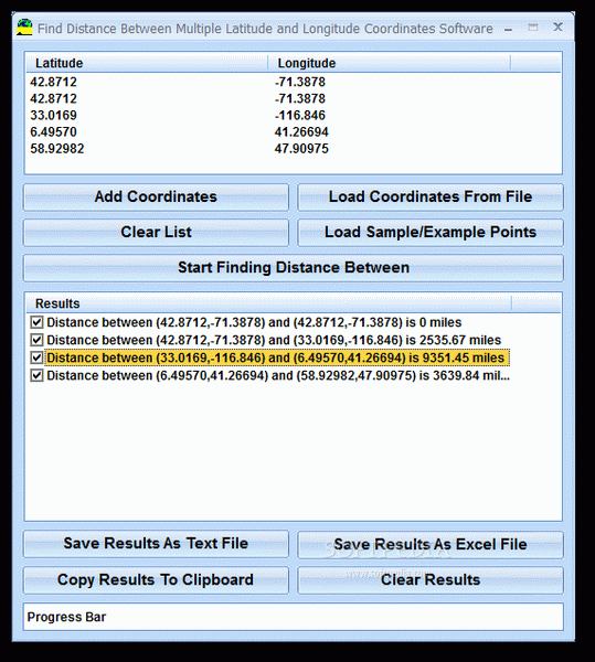 Find Distance Between Multiple Latitude and Longitude Coordinates Software