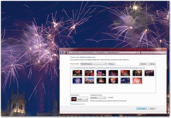 Fireworks Windows 7 Theme