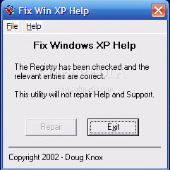 Fix Win XP Help