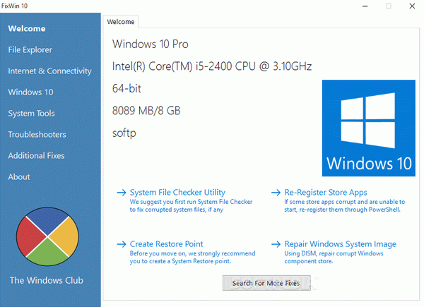 FixWin for Windows 10