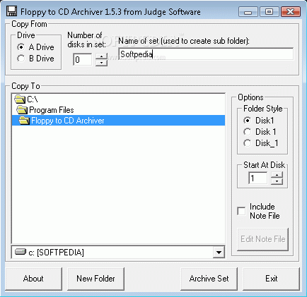 Floppy to CD Archiver