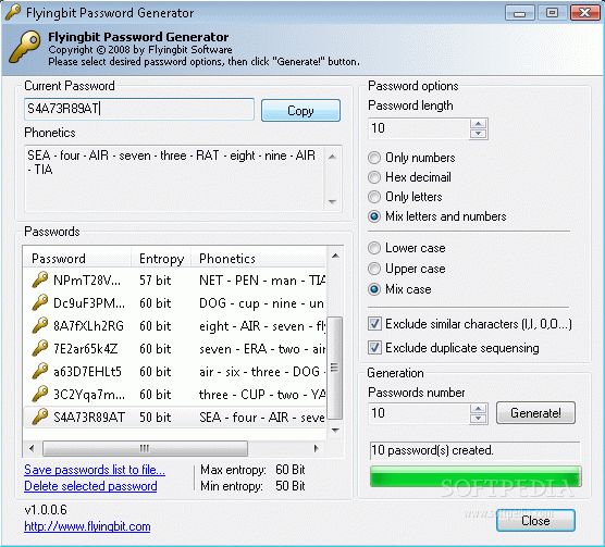 FlyingBit Password Generator