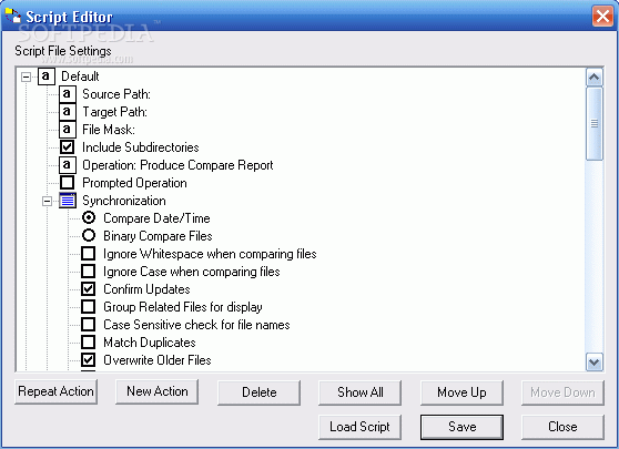 Folder Synchronize Script Editor