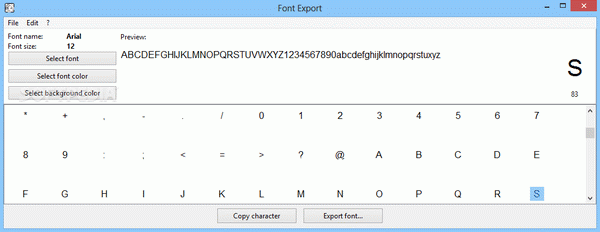 Alternate Font Export