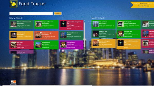 Food Tracker for Windows 8