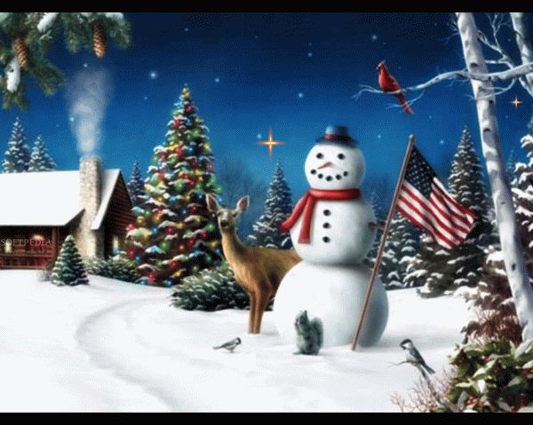 Free American Snowman ScreenSaver