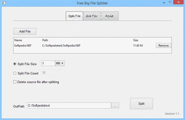 Free Big File Splitter