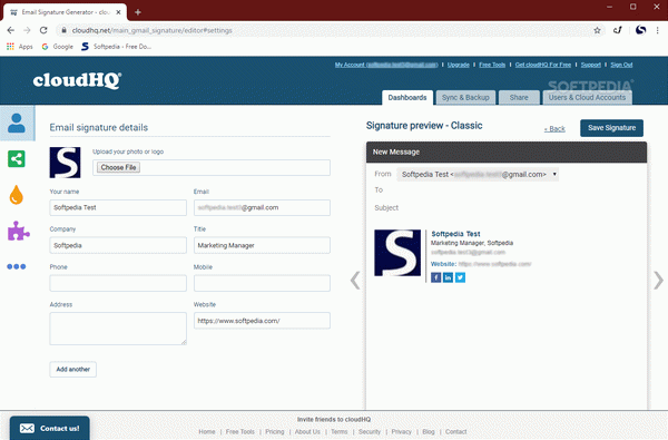 Free Email Signature Generator by cloudHQ
