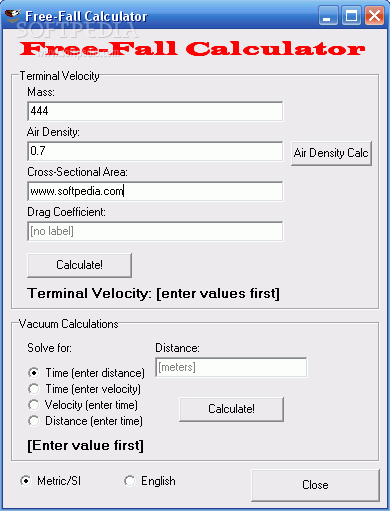 Free-Fall Calculator