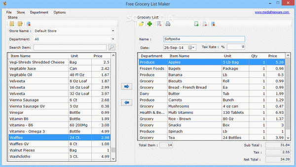 Free Grocery List Maker