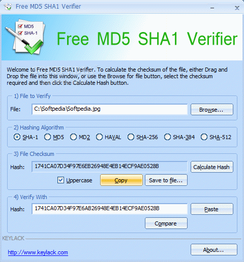 Free MD5 SHA1 Verifier