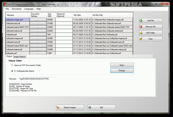 Free PDF Image Extractor 4dots