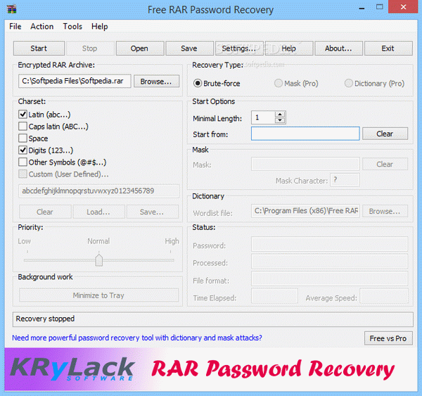 Free RAR Password Recovery