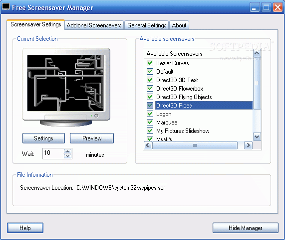 Free Screensaver Manager