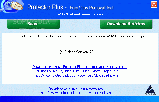 Free Virus Removal Tool for W32/OnLineGames Trojan