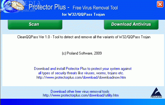 Free Virus Removal Tool for W32/QQPass Trojan
