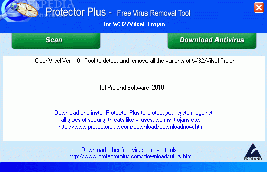 Free Virus Removal Tool for W32/Vilsel Trojan