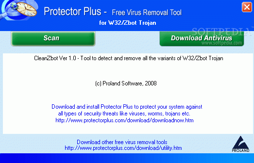 Free Virus Removal Tool for W32/Zbot Trojan