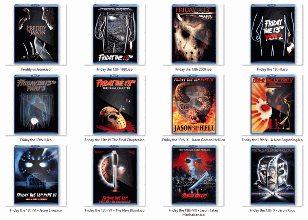 Friday the 13th Movie Folder Icons