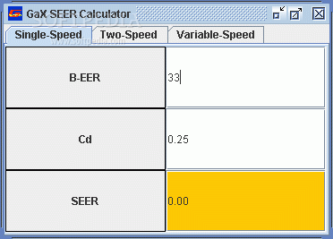 GAX SEER Calculator