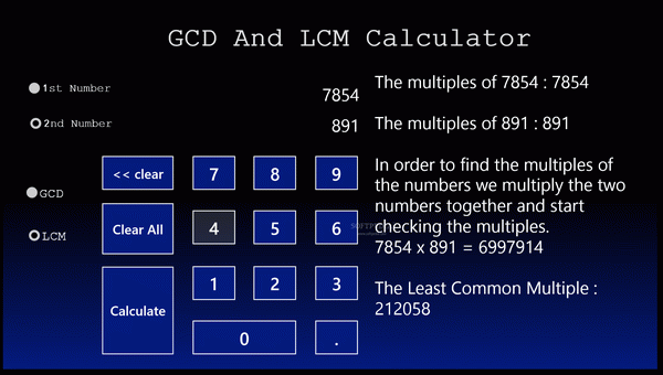 GCD and LCM Calculator