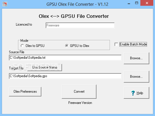 GPSU Olex File Converter