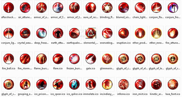 GW Proph-Ele Skill Icon Set