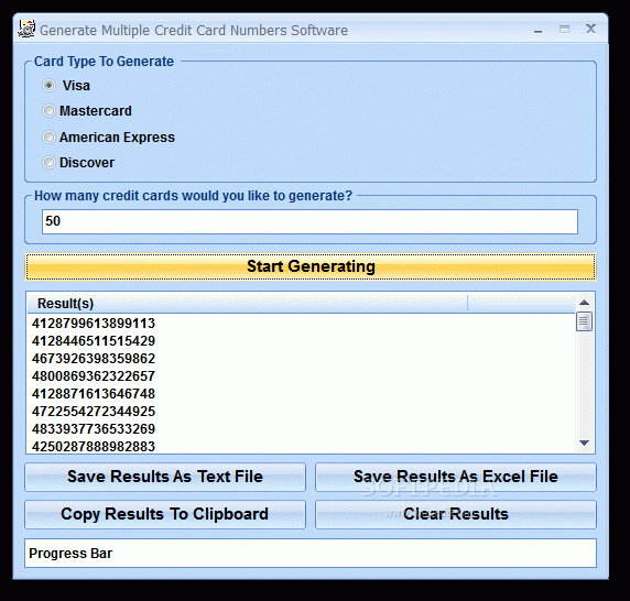 Generate Multiple Credit Card Numbers Software