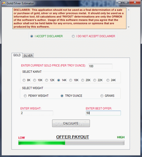 Gold/Silver Estimator